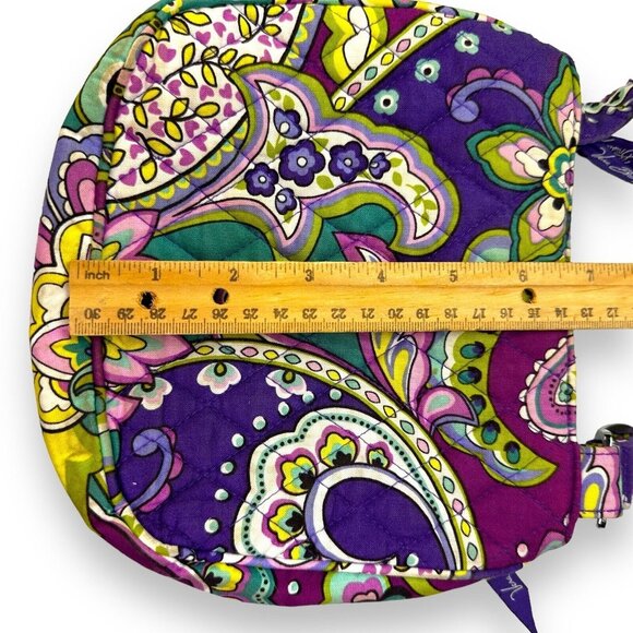 Vera Bradley Purple Teal Paisley Crossbody Bag Quilted Cotton Adjustable Strap - Picture 4 of 14